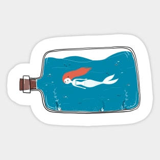 Little mermaid in a bottle Sticker